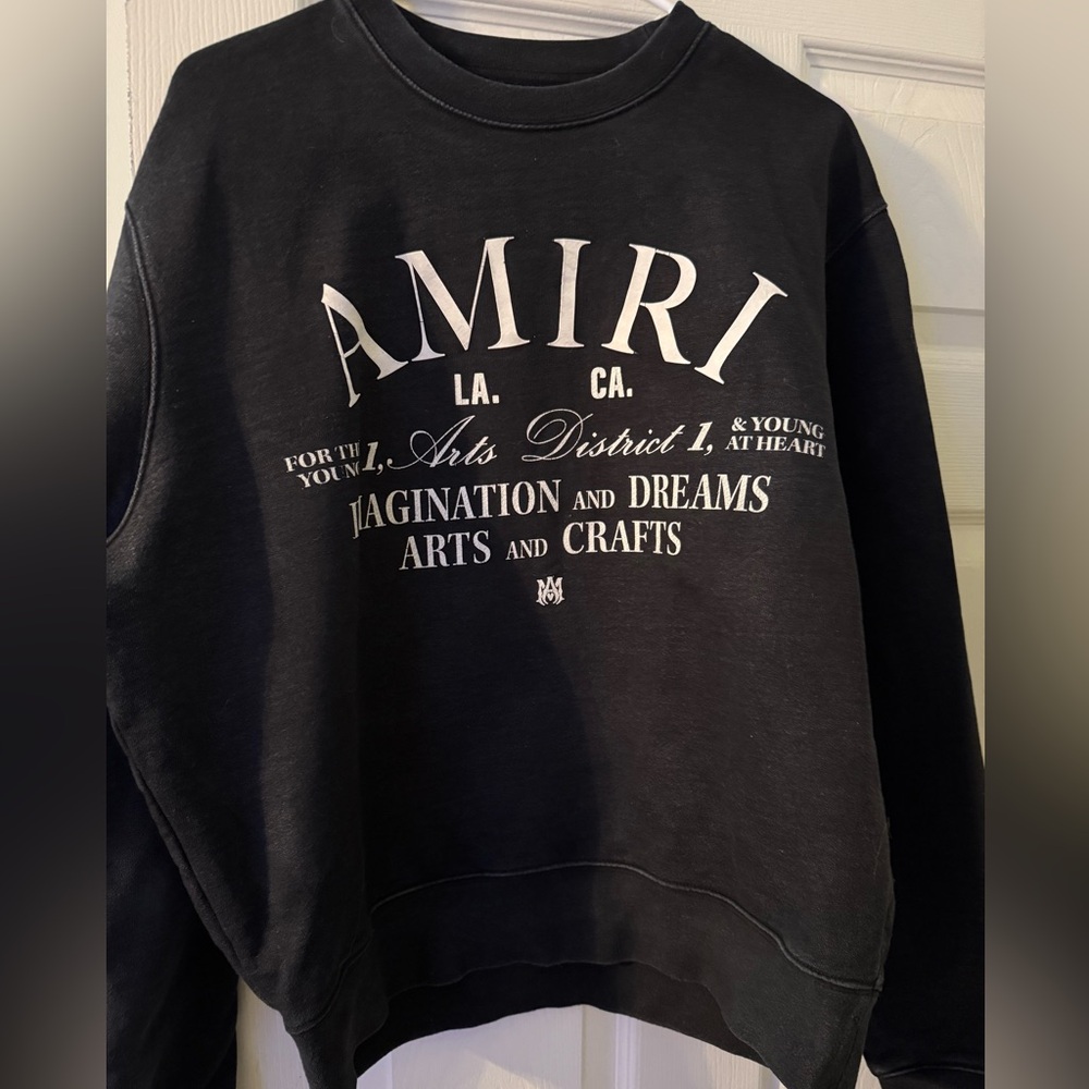 AMIRI Black Graphic Sweatshirt and hat